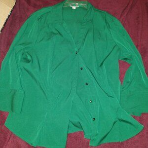 C 1946 XL Green women's button up blouse